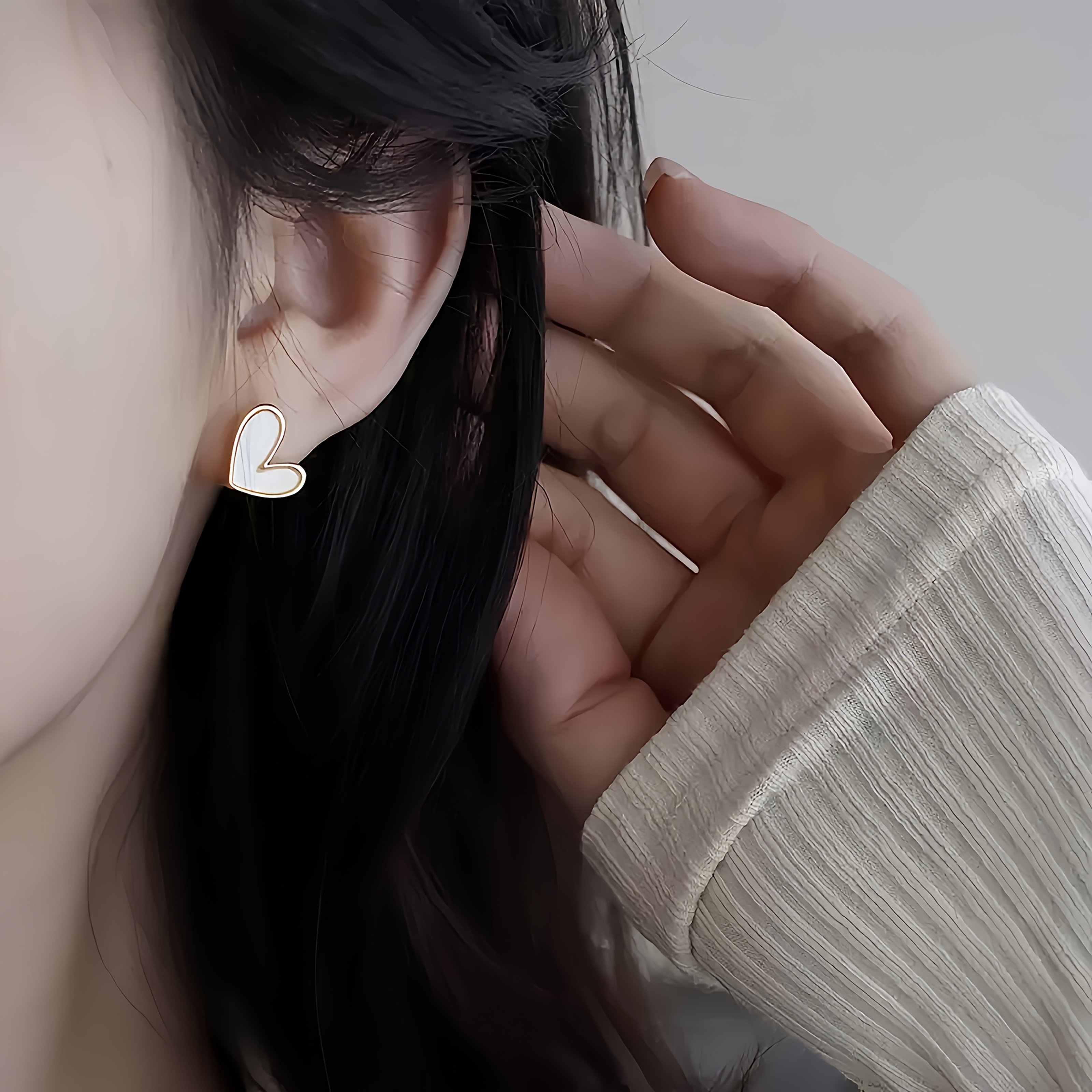 Heart Shaped Stud Earrings - Hypoallergenic Stainless Steel
